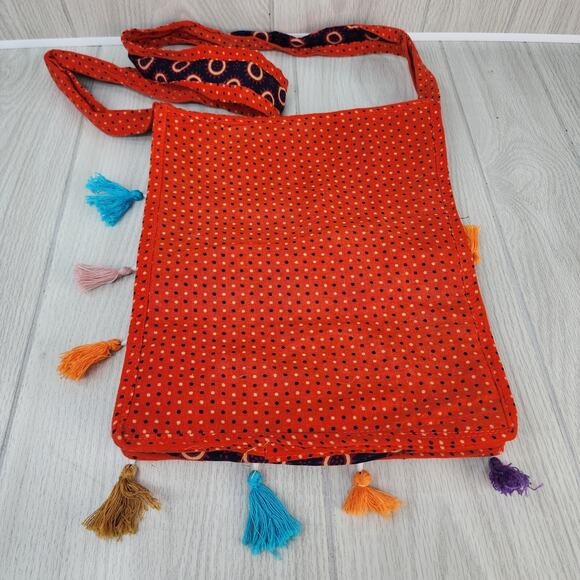 Elephant Purse Indian Boho Crossbody Handbag Wide Strap Embroidered Mirror Hippi - Picture 5 of 13